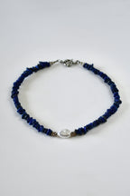 Collier Lapis Lazuli & perle d’eau douce — Vision, Vérité, Sagesse intérieure