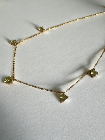 Collier breloques Zircon sur argent 925 or 18k