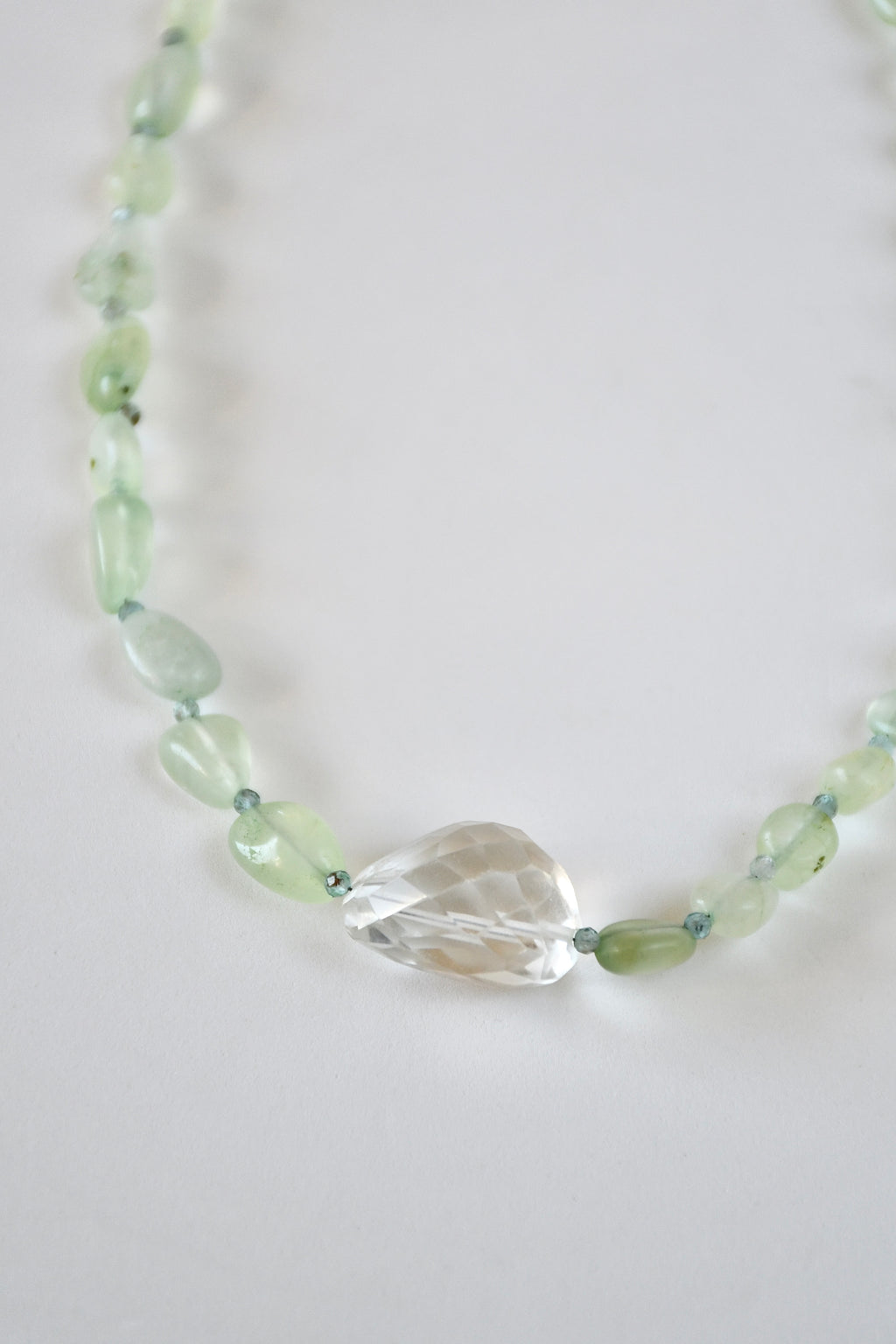 Collana Prehnite & Cristallo di rocca — La chiarezza del cuore