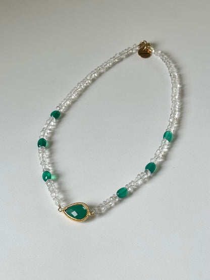 Collier Cristal de roche & Onyx