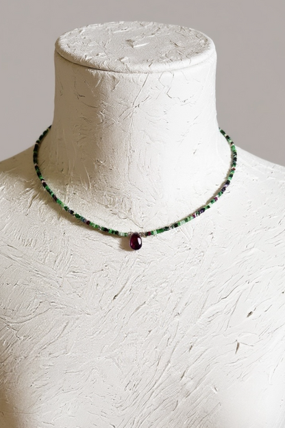 #163 Collier Rubis Zoïste & Grenat