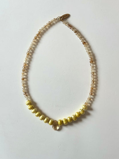 Collier Citrine & Perles d’eau douce