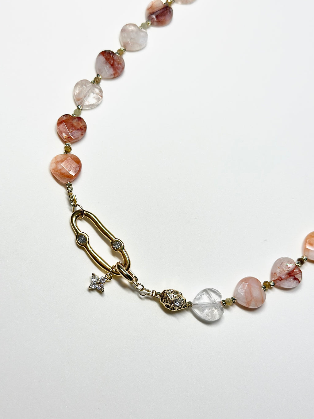 Collier Quartz Ferrugineux & Grenat vert