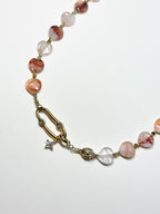Collier Quartz Ferrugineux & Grenat vert