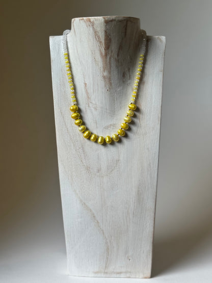 Collier Opale Éthiopienne, Perles d’eau douce & Cristal de roche