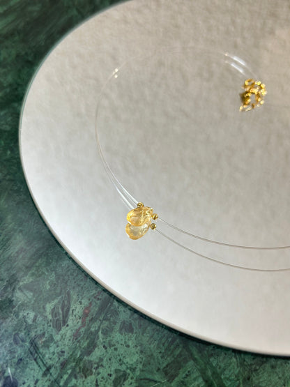 Divers colliers pierres semi précieuse sur fil cristal