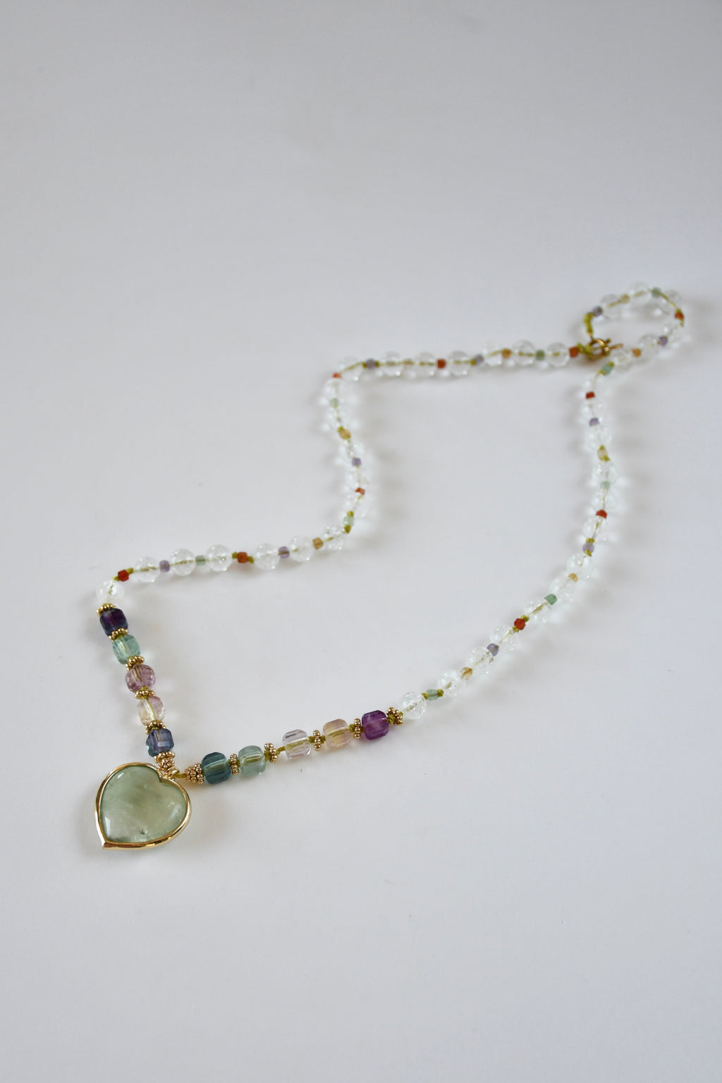 Collier Fluorite & Quartz Craqulé —Clarté, Structure & Harmonie