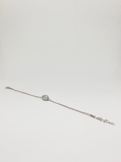 Bracelet Perle d’eau douce sur soie et argent 925