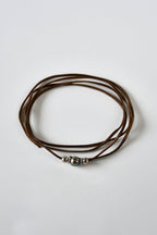 Collier perle de Tahiti & argent 925 sur cordon de cuir