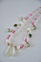 Collier Quartz Rose, Sélénite, Jade & Améthyste — Douceur, Harmonie & Sérénité