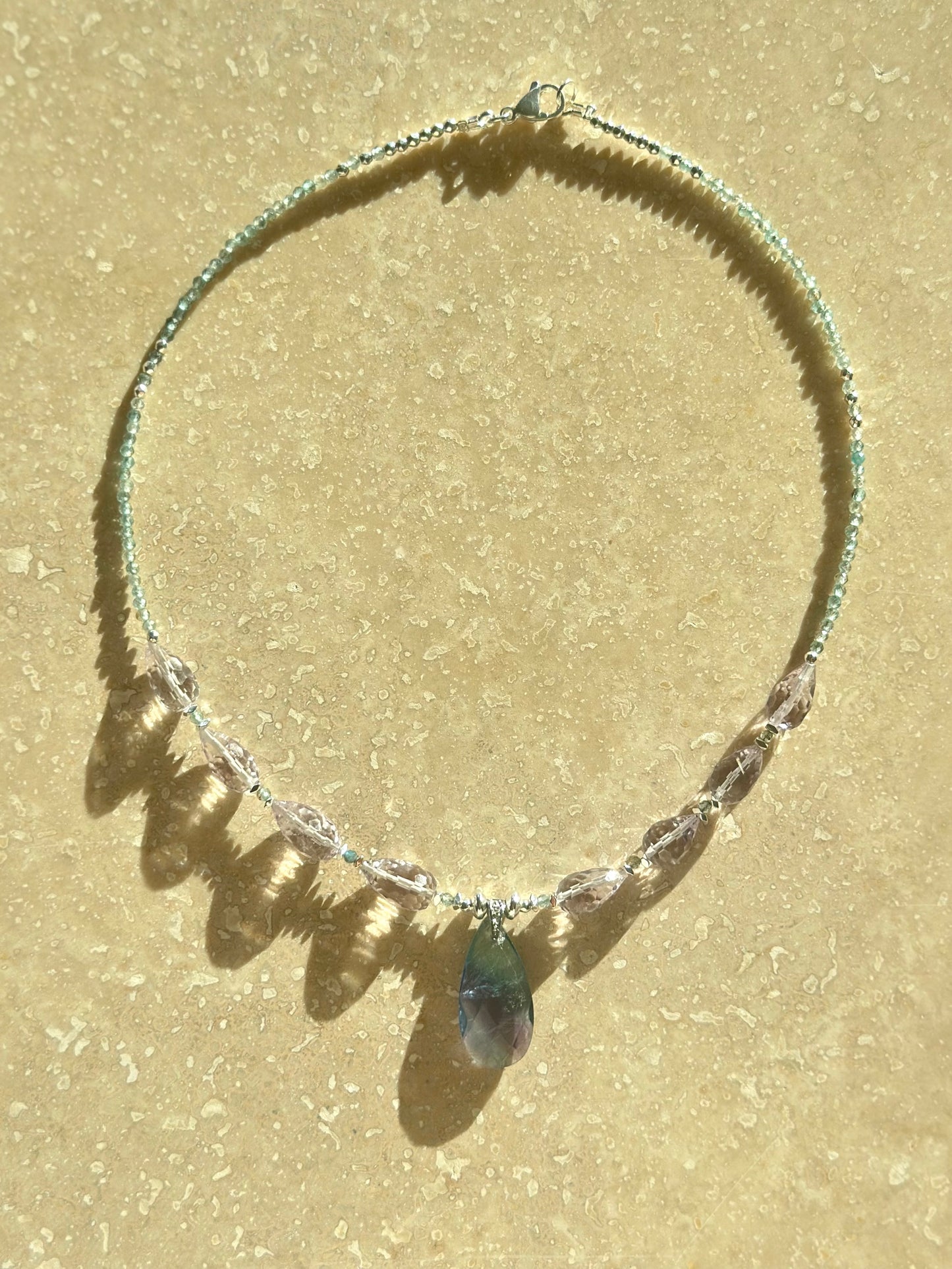 Collier Améthyste, Fluorite & Apatite