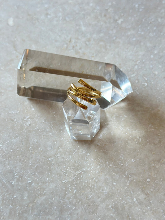 Bague ajustable Acier inox doré