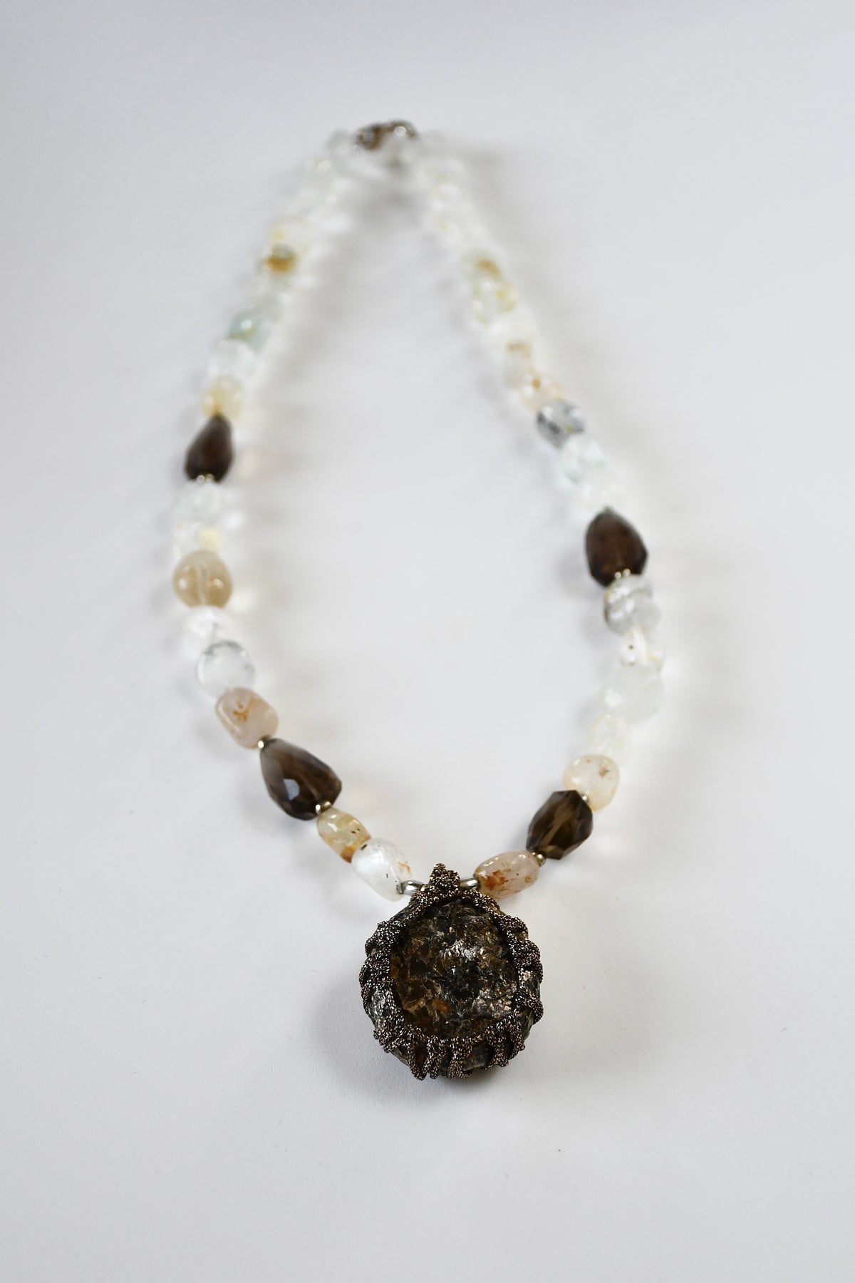 Collier Biotite, Quartz fumé & Topaze