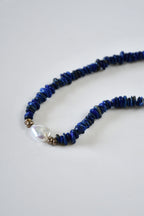 Collier Lapis Lazuli & perle d’eau douce — Vision, Vérité, Sagesse intérieure