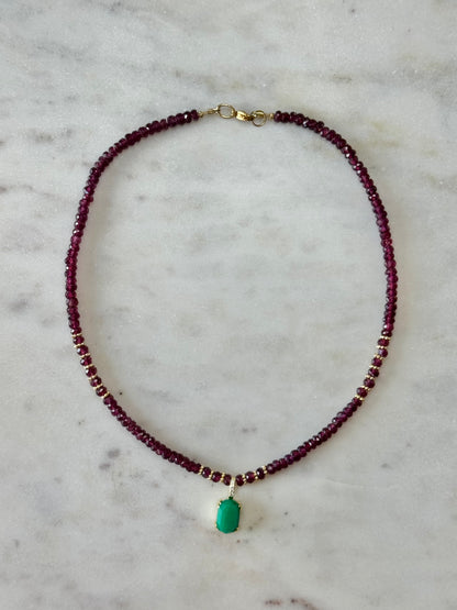Collier Grenat & Onyx — L’Élan Ancré