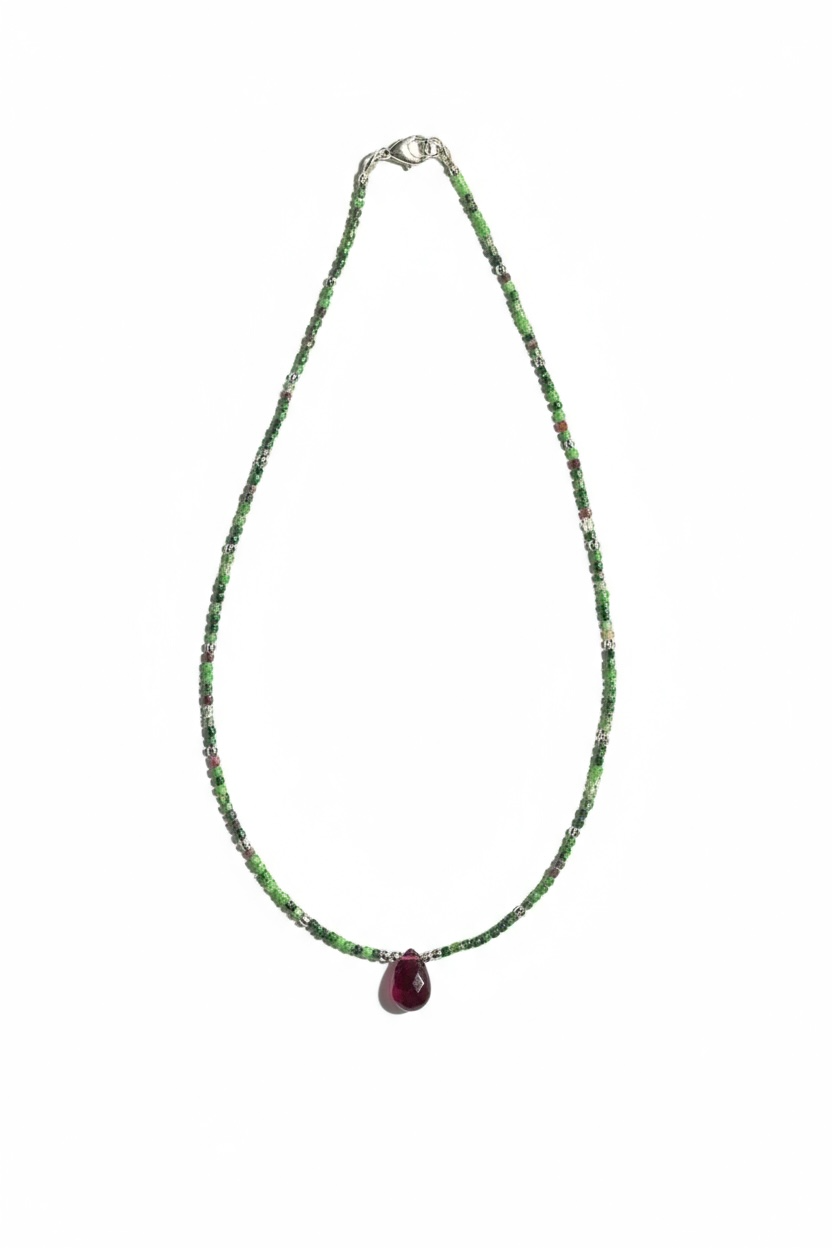 #163 Collier Rubis Zoïste & Grenat