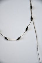 Collier coulissant Obsidienne & Pyrite