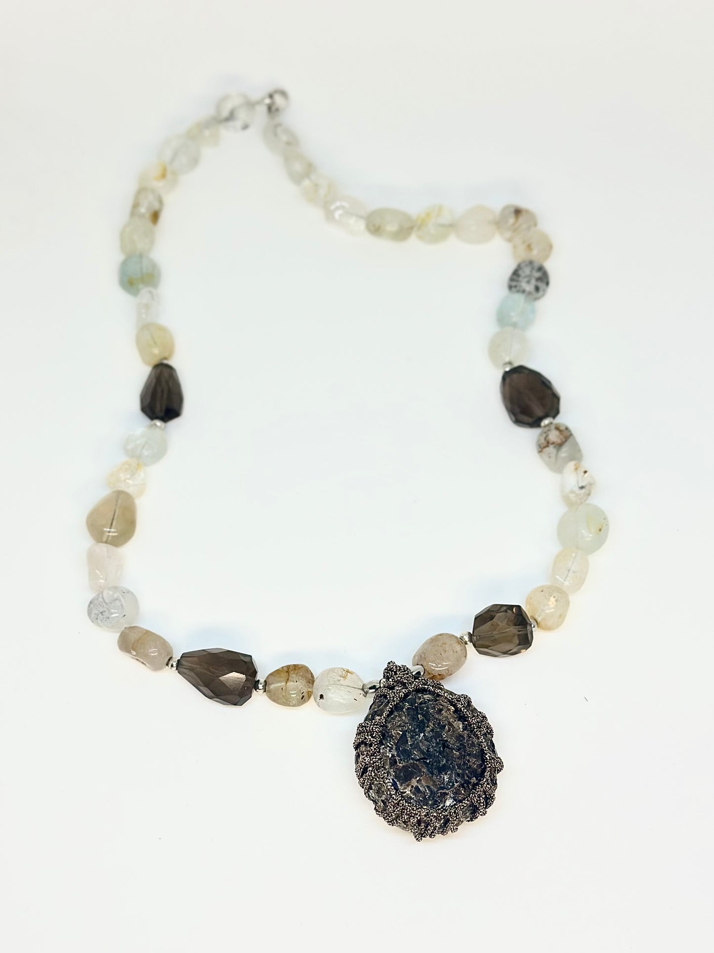 Collier Biotite, Quartz fumé & Topaz