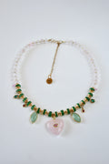 Colliers Charms, Quartz rose, Aventurine & Jade — L’harmonie du cœur