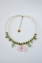 Colliers Charms, Quartz rose, Aventurine & Jade — L’harmonie du cœur
