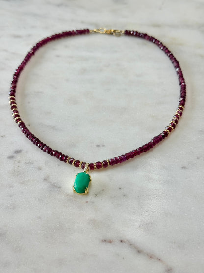 Collier Grenat & Onyx — L’Élan Ancré