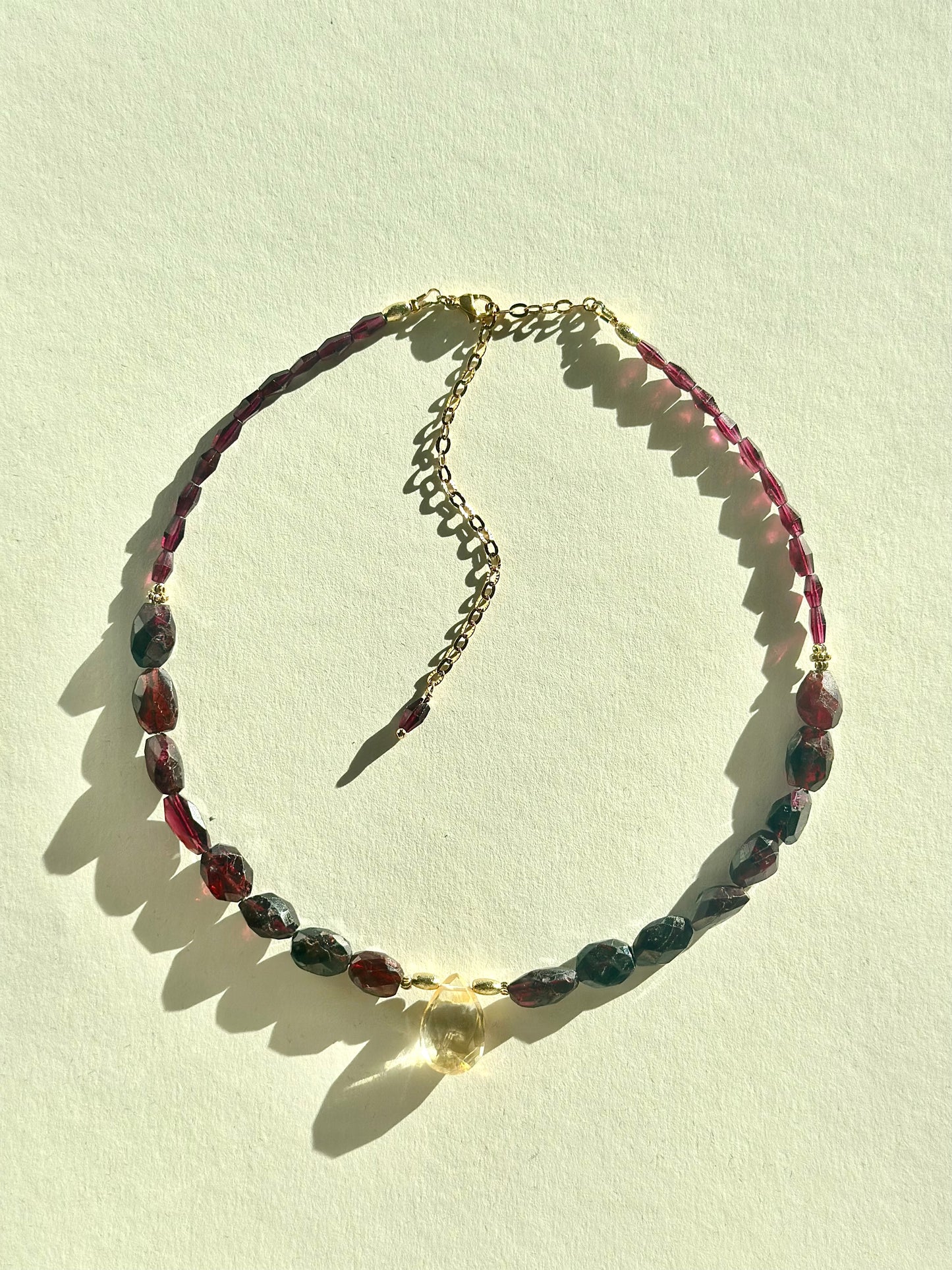 #165 Collier Grenat & Citrine