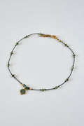 Collier de soie Agate Mousse et Jaspe Vert