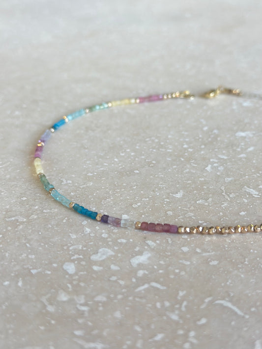 Collier Tourmaline, Apatite, Quartz, Fluorite — Harmonie & Energie