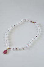 Collier Quartz Craquelé, Agate & MultiQuartz — Stabilité, Clarté & Harmonie
