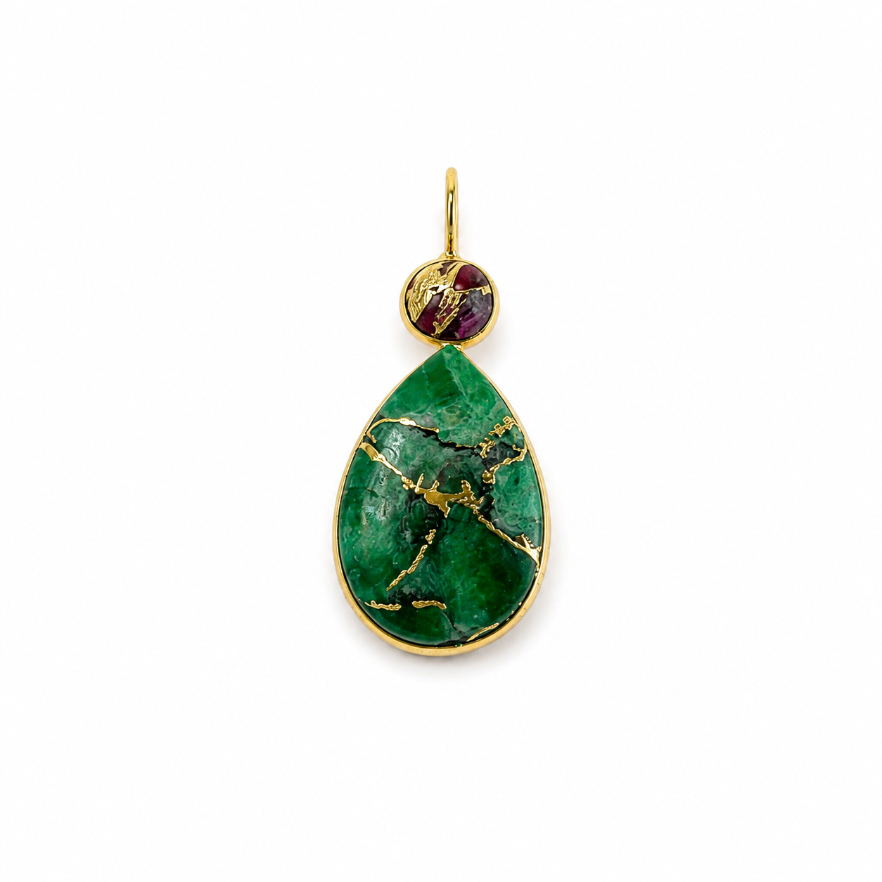 Pendentifs de gemmes plaqués or 18k