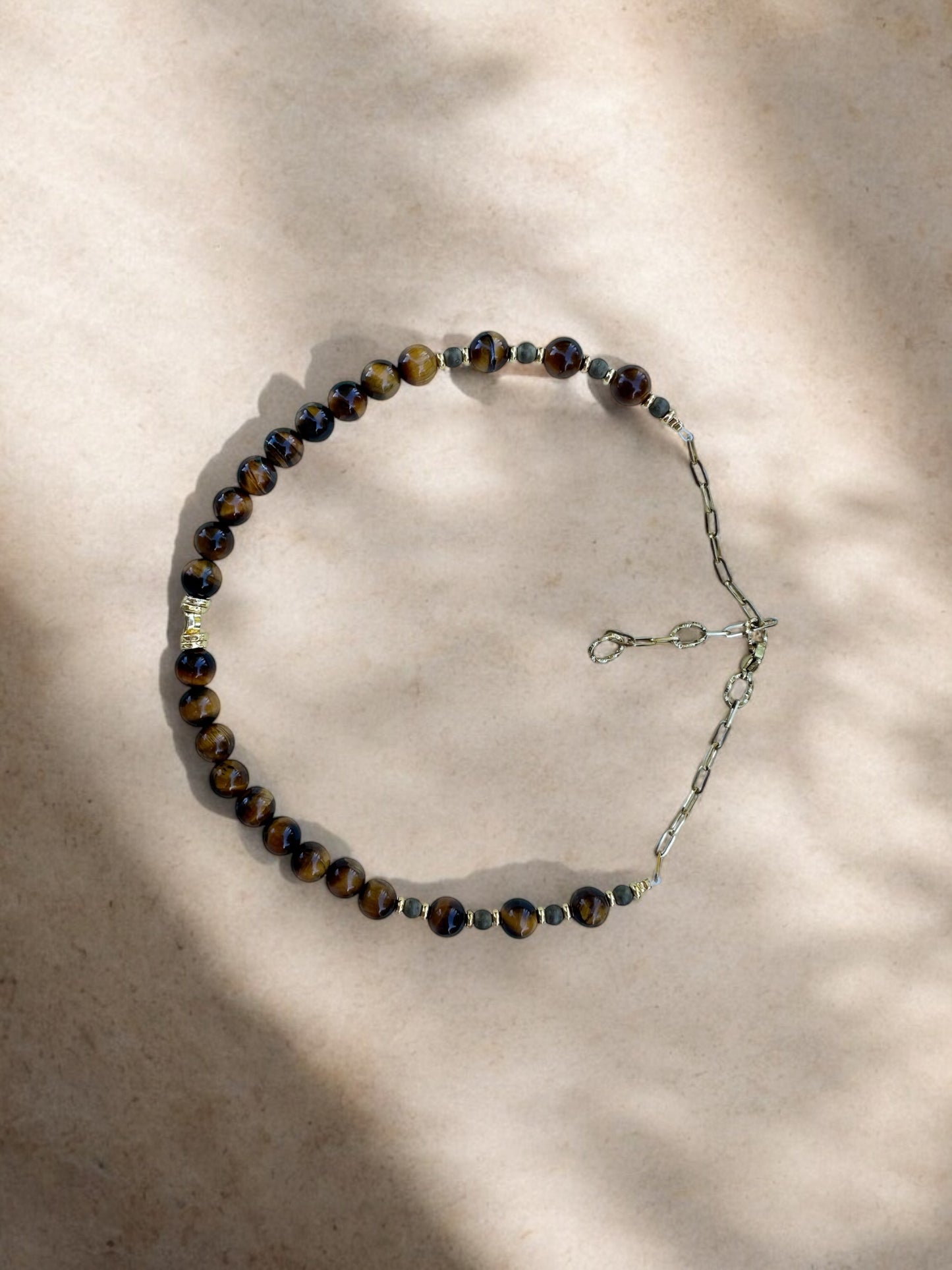 Collier Œil de Tigre et Hématite