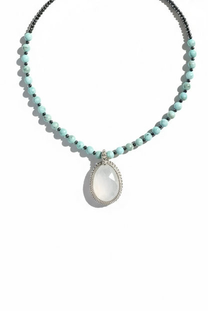 Collier Larimar, Quartz & Terraherz