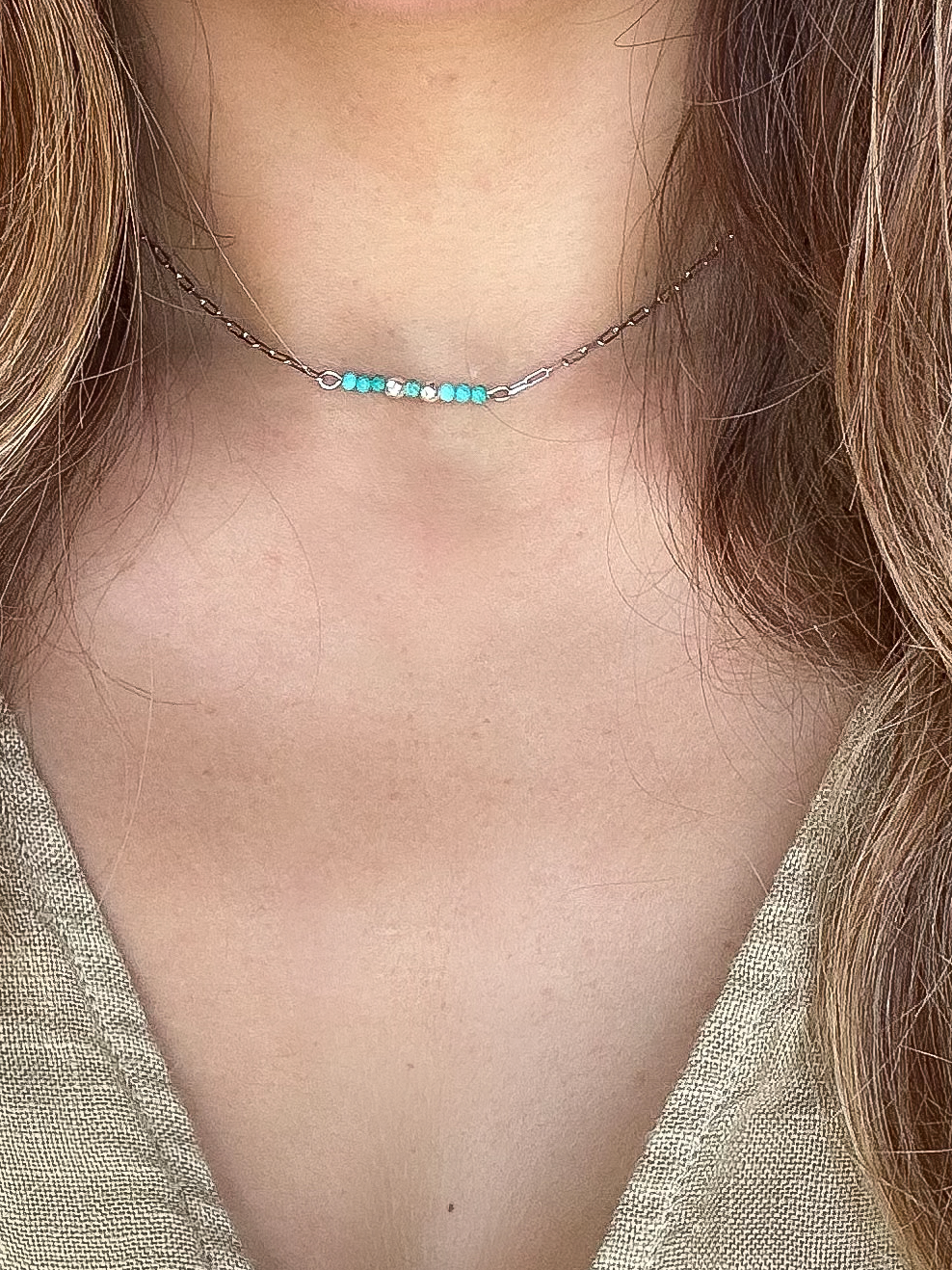 Collier Howlite turquoise