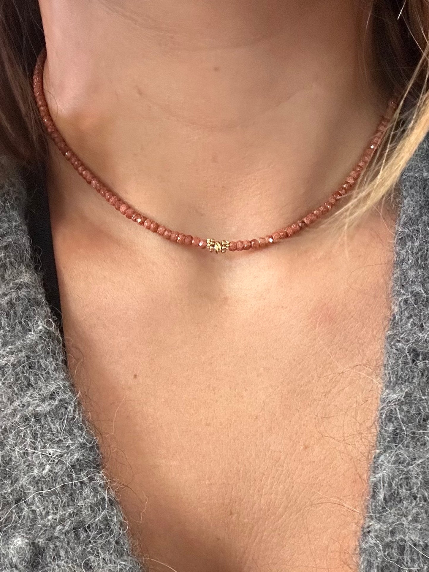 Colliers de pierres naturelles, Turquoise, Obsidienne, Aigue-Marine, Howlite, Goldstone