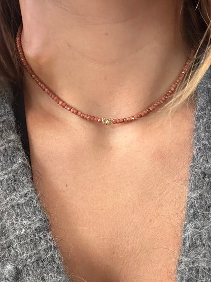 Colliers de pierres naturelles, Turquoise, Obsidienne, Aigue-Marine, Howlite, Goldstone