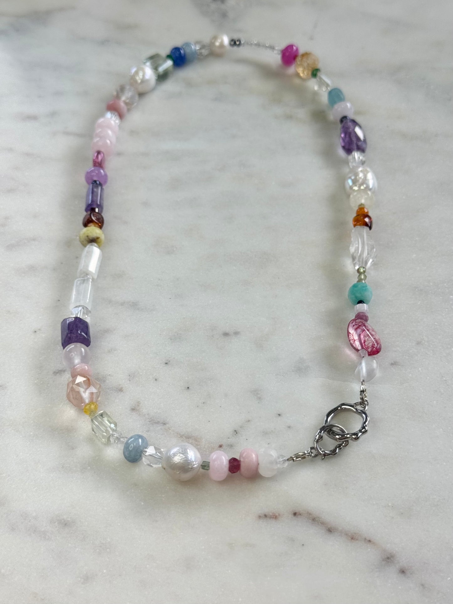 Collier Multi Pierres Précieuses & Perles d’eau douce — Le grand rassemblement
