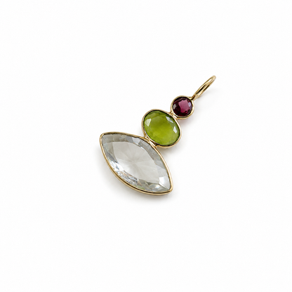 Pendentifs de gemmes plaqués or 18k