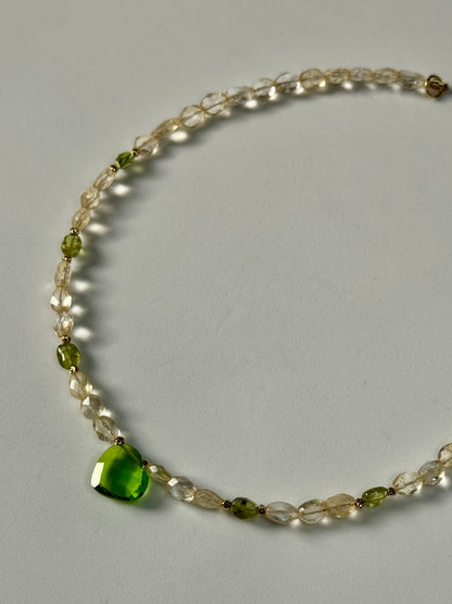 Collier Citrine & Péridot — Abondance et renouveau