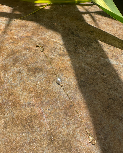 Bracelet perle de Tahiti sur Acier doré