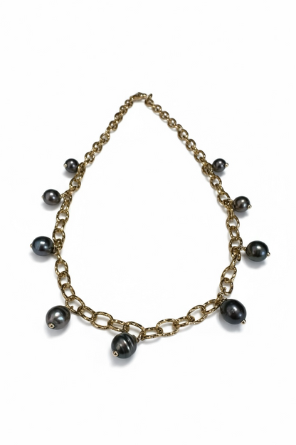 Collier de 9 Perles de Tahiti breloques