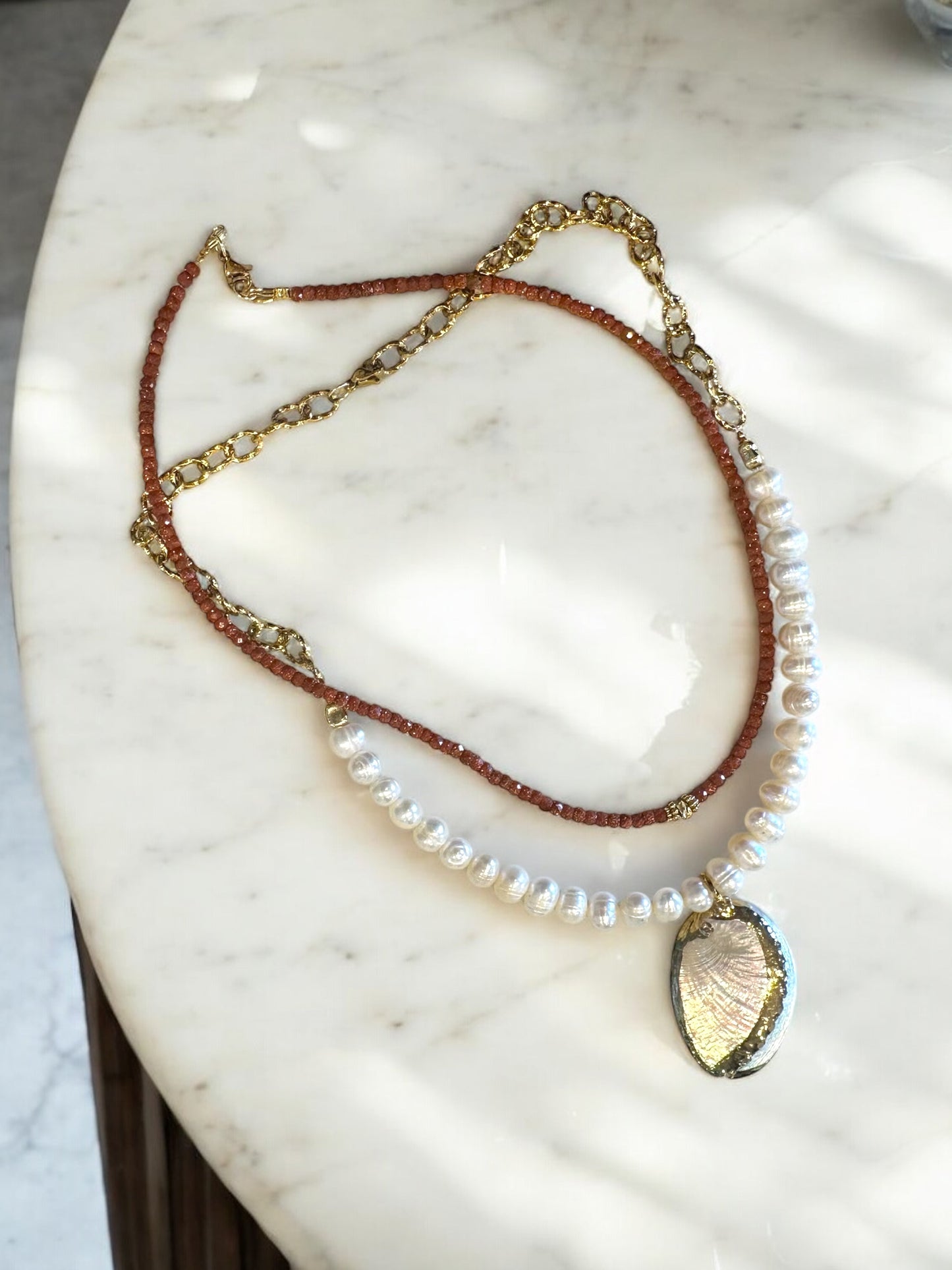 Colliers de pierres naturelles, Turquoise, Obsidienne, Aigue-Marine, Howlite, Goldstone