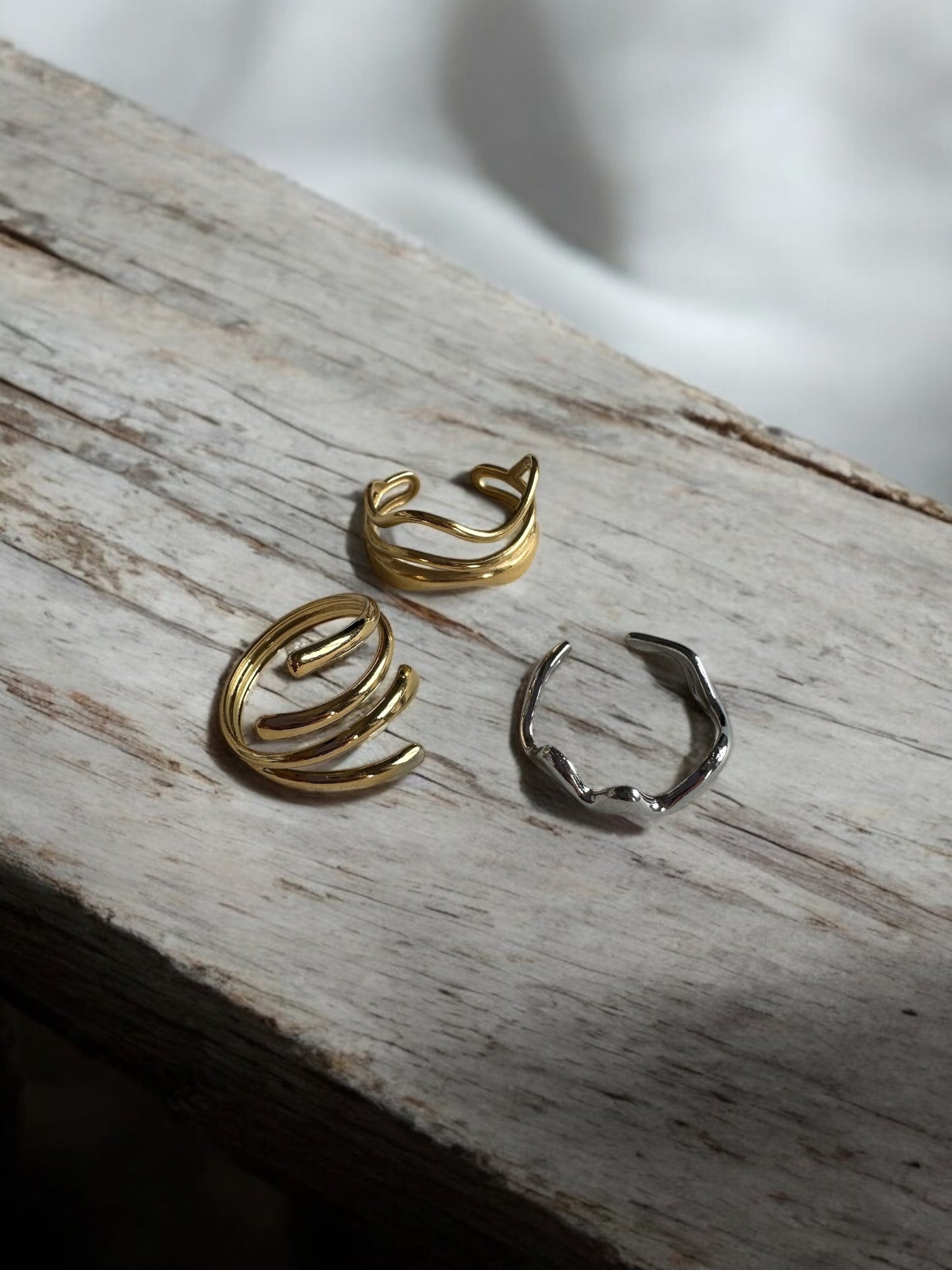 Bague ajustable Acier inox doré