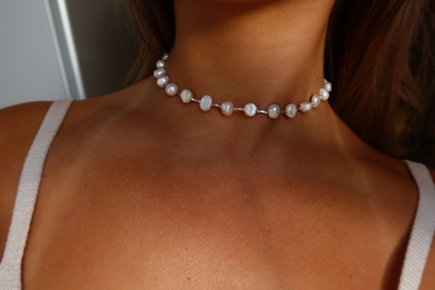 Collier perles d’eau douce et argent