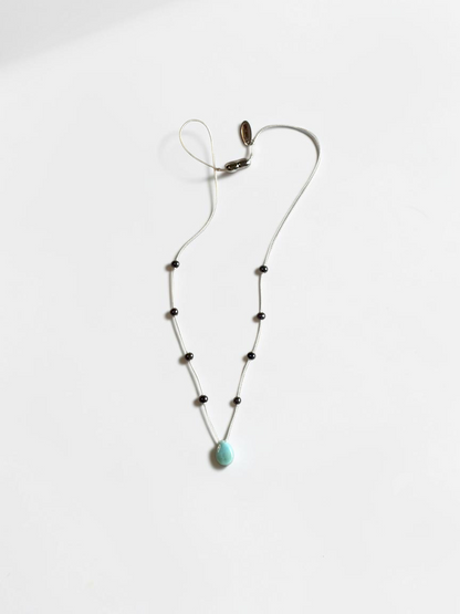 Collier Larimar & Perles d’eau douce