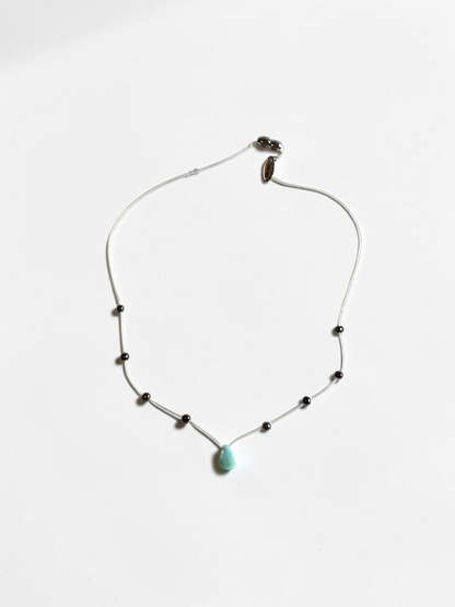 Collier Larimar & Perles d’eau douce