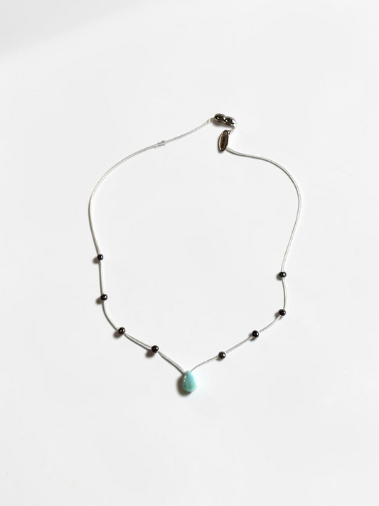 Collier Larimar & Perles d’eau douce