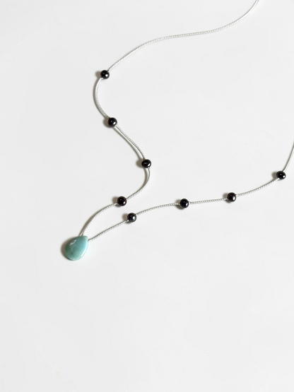 Collier Larimar & Perles d’eau douce