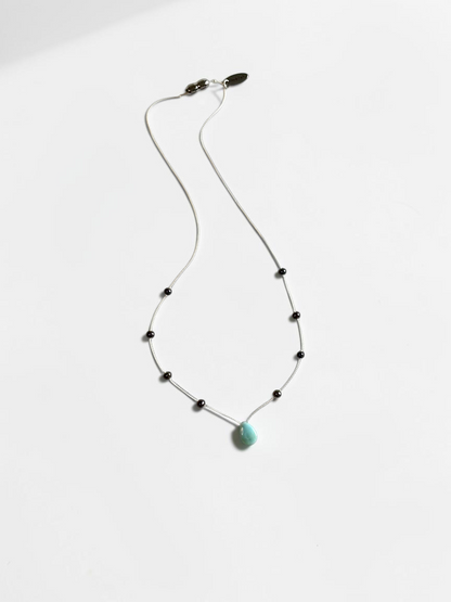 Collier Larimar & Perles d’eau douce