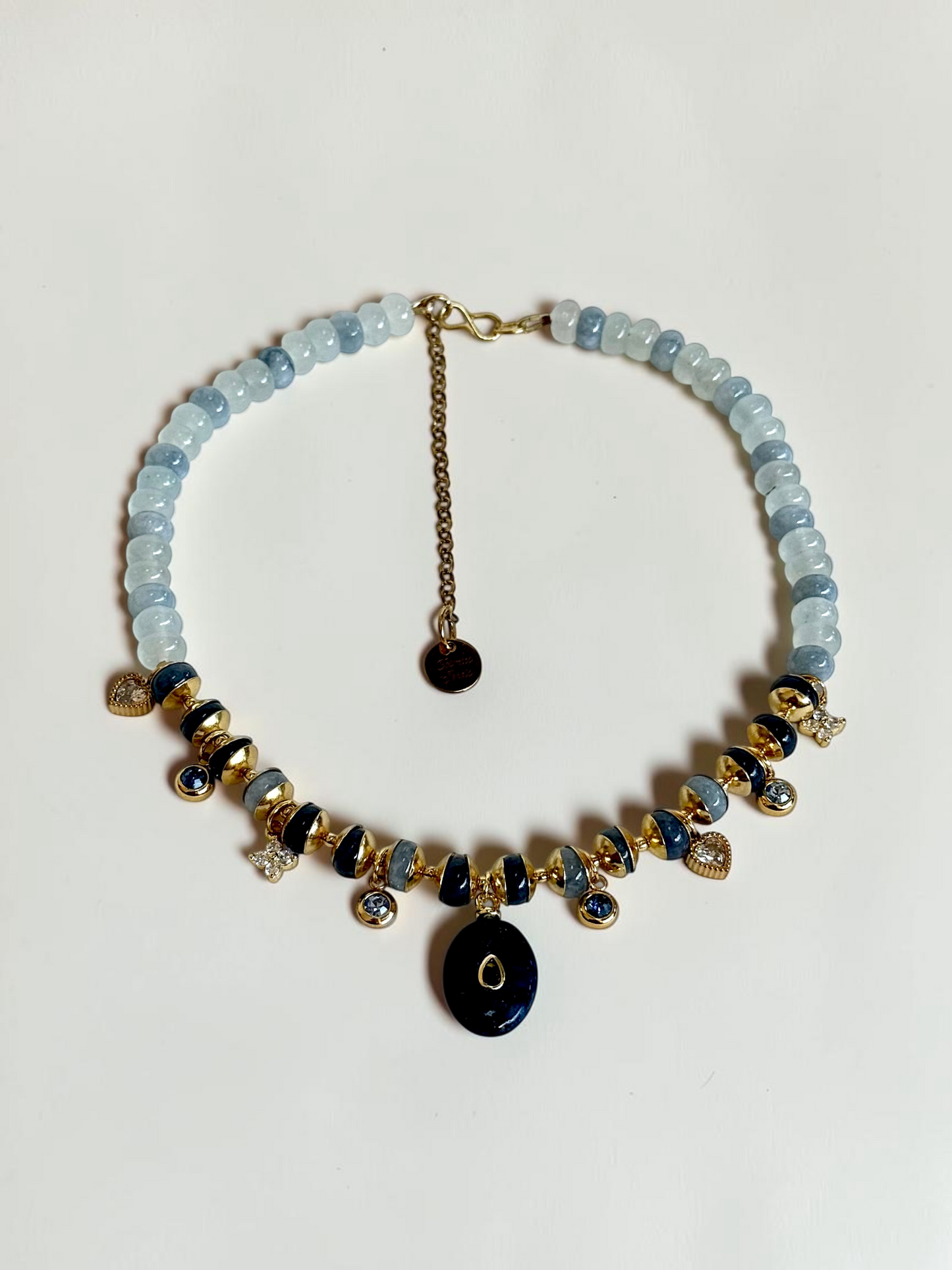 Collier Charms Jade & Lapis-lazuli