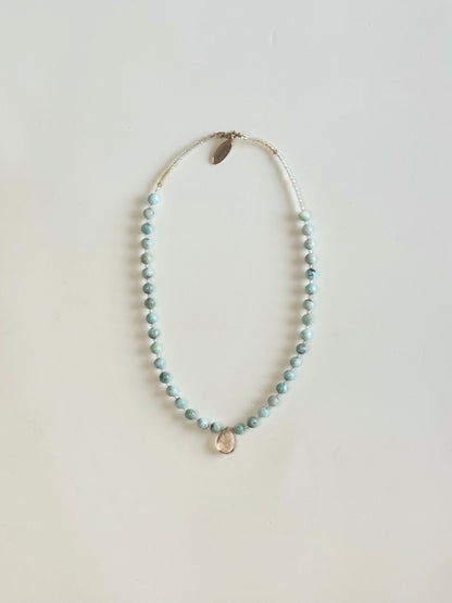 Collier Larimar & Citrine
